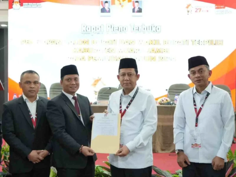 KPU Muaro Jambi Tetapkan BBS-Jun Sebagai Bupati Muaro Jambi Terpilih Tahun 2024